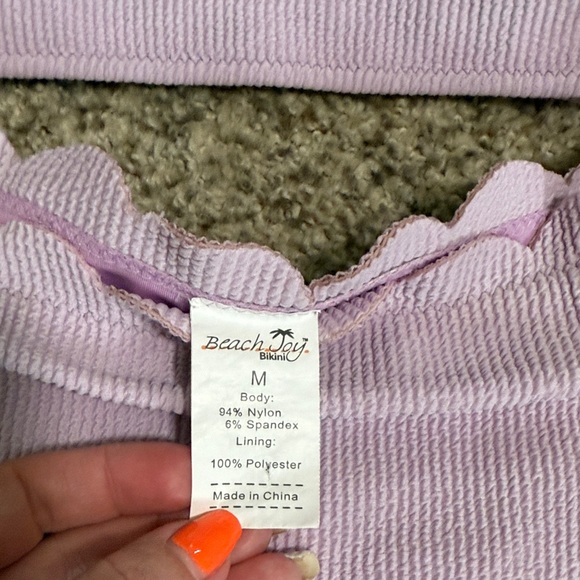 Scalloped Lilac Women’s Two Piece Swimsuit - Picture 2 of 4